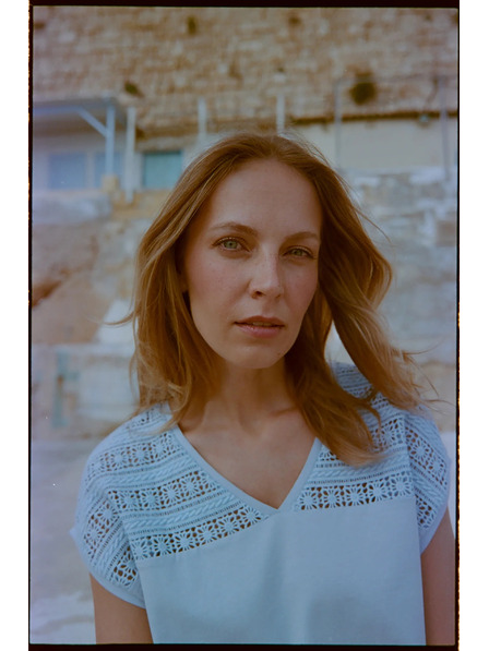 Moodo Pamučna bluza s čipkom svjetloplava Moodo