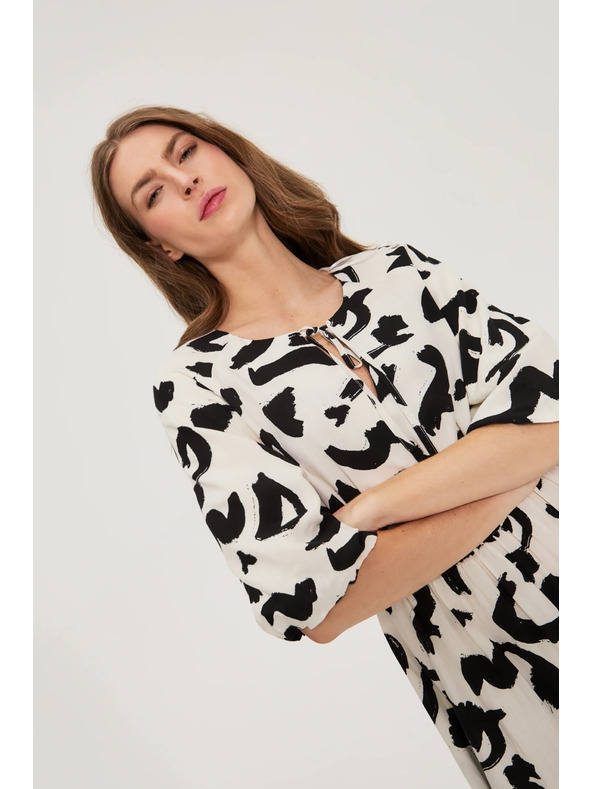 Moodo Viskozna haljina s printom bež Moodo