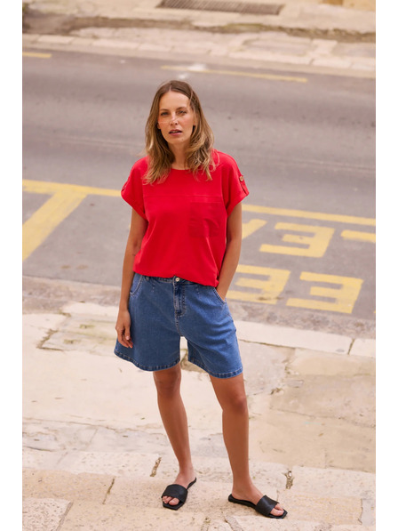 Moodo Džinska kratka hlača plava Moodo