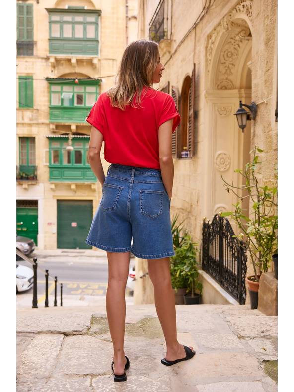 Moodo Džinska kratka hlača plava Moodo