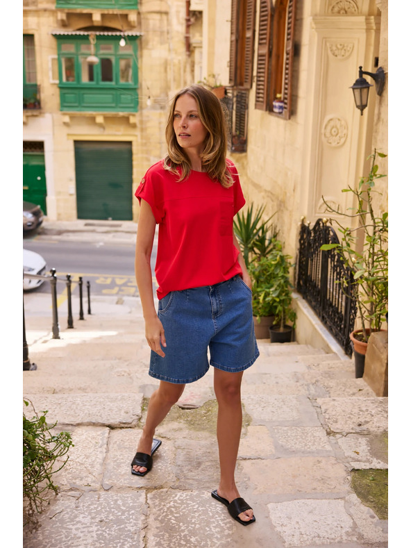 Moodo Džinska kratka hlača plava Moodo