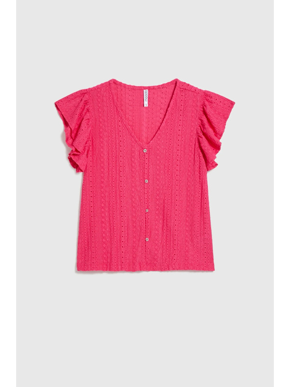 Moodo Bluza s V izrezom fuksija Moodo