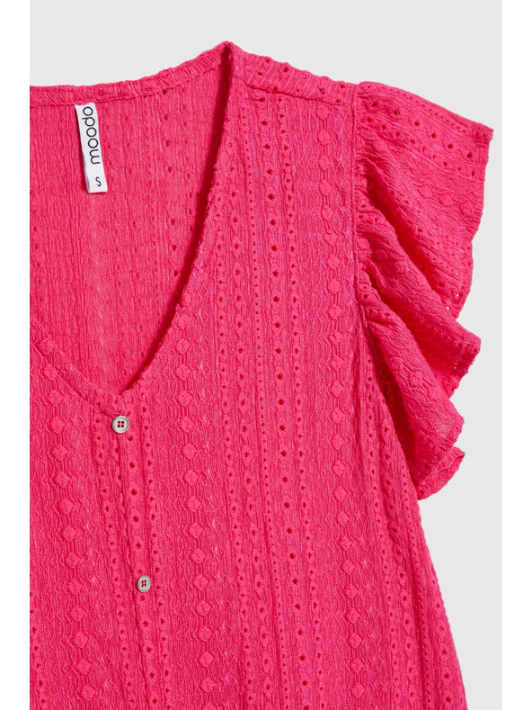 Moodo Bluza s V izrezom fuksija Moodo