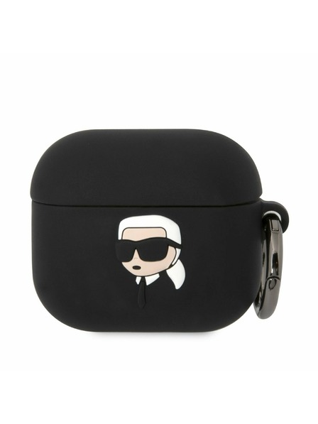 Karl Lagerfeld 3D Logo NFT Karl Head Silikonska torbica za Airpods 3 Black Karl Lagerfeld