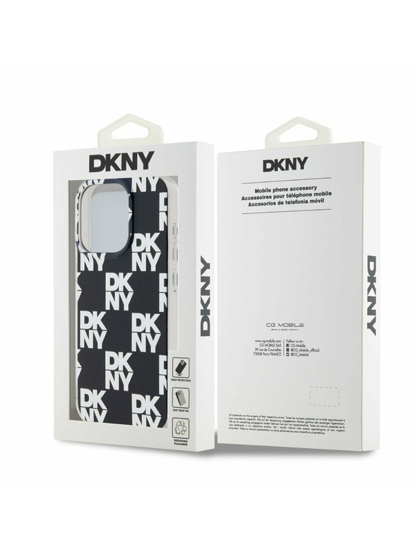 DKNY PC/TPU stražnja maska ​​s kariranim uzorkom za iPhone 15 Pro crna DKNY