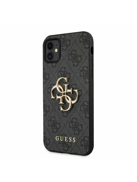 Guess Stražnja maska ​​Guess PU 4G s metalnim logotipom za iPhone 11 siva
