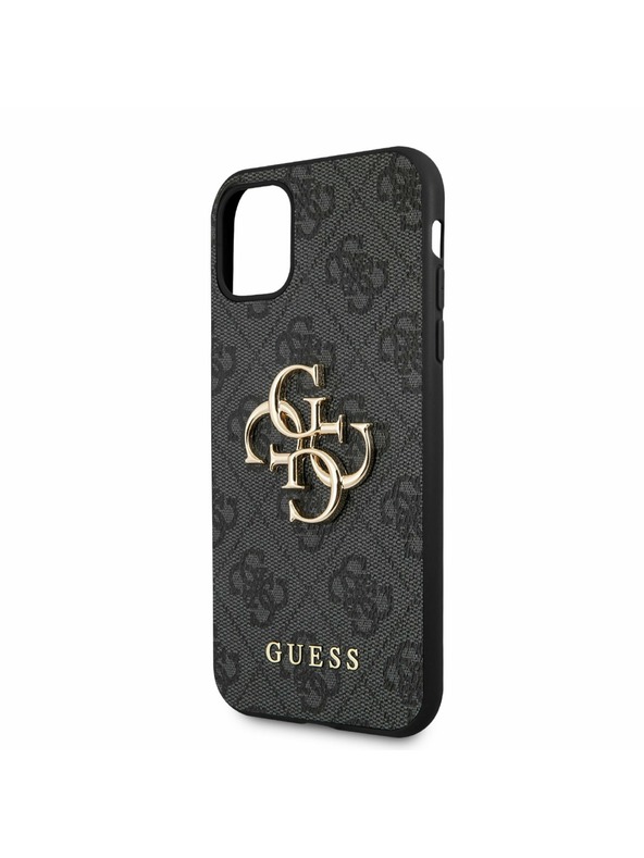 Guess Stražnja maska ​​Guess PU 4G s metalnim logotipom za iPhone 11 siva
