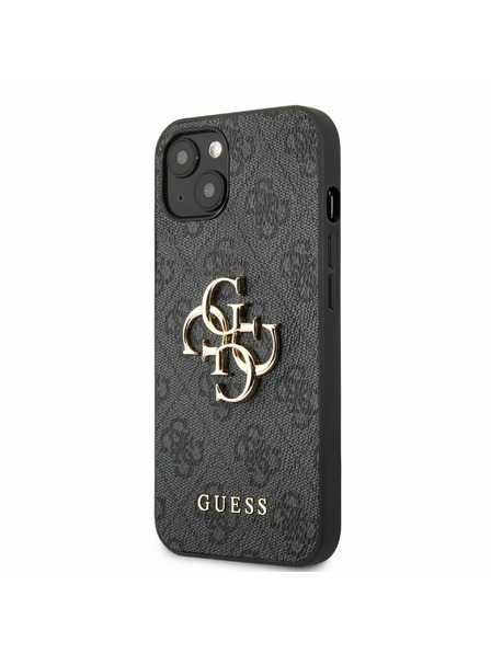 Guess PU 4G Metal Logo Zadní Kryt pro iPhone 13 Grey Etui za telefon