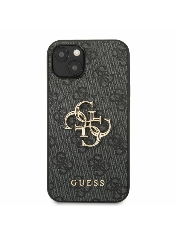 Guess PU 4G Metal Logo Zadní Kryt pro iPhone 13 Grey Etui za telefon