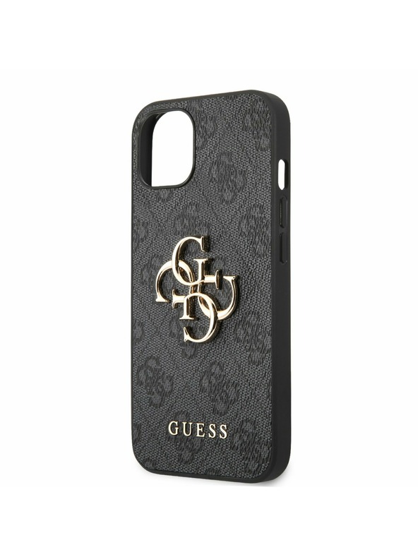 Guess PU 4G Metal Logo Zadní Kryt pro iPhone 13 Grey Etui za telefon
