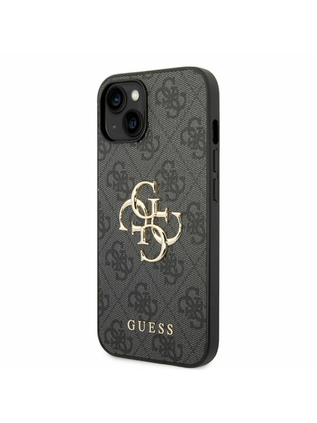Guess PU 4G Metal Logo Zadní Kryt pro iPhone 14 Grey Etui za telefon