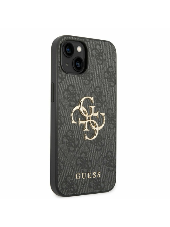 Guess PU 4G Metal Logo Zadní Kryt pro iPhone 14 Grey Etui za telefon