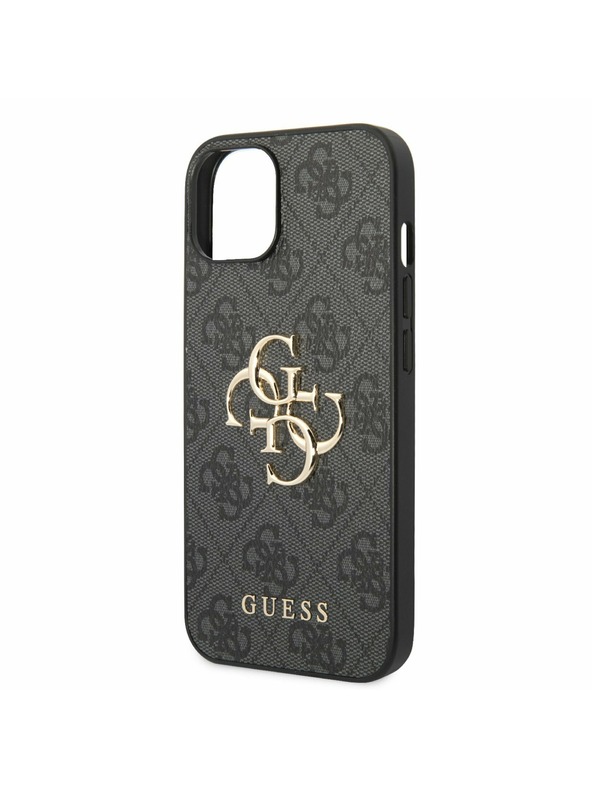 Guess PU 4G Metal Logo Zadní Kryt pro iPhone 14 Grey Etui za telefon