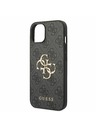 Guess PU 4G Metal Logo Zadní Kryt pro iPhone 14 Grey Etui za telefon