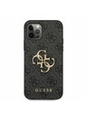 Guess Stražnja maska ​​Guess PU 4G s metalnim logotipom za iPhone 12 Pro Max siva