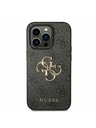 Guess Stražnja maska ​​Guess PU 4G s metalnim logotipom za iPhone 14 Pro siva