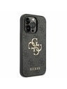 Guess Stražnja maska ​​Guess PU 4G s metalnim logotipom za iPhone 14 Pro siva