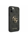 Guess PU 4G Metal Logo Zadní Kryt pro iPhone 12/12 Pro Grey Etui za telefon
