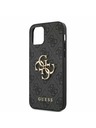 Guess PU 4G Metal Logo Zadní Kryt pro iPhone 12/12 Pro Grey Etui za telefon