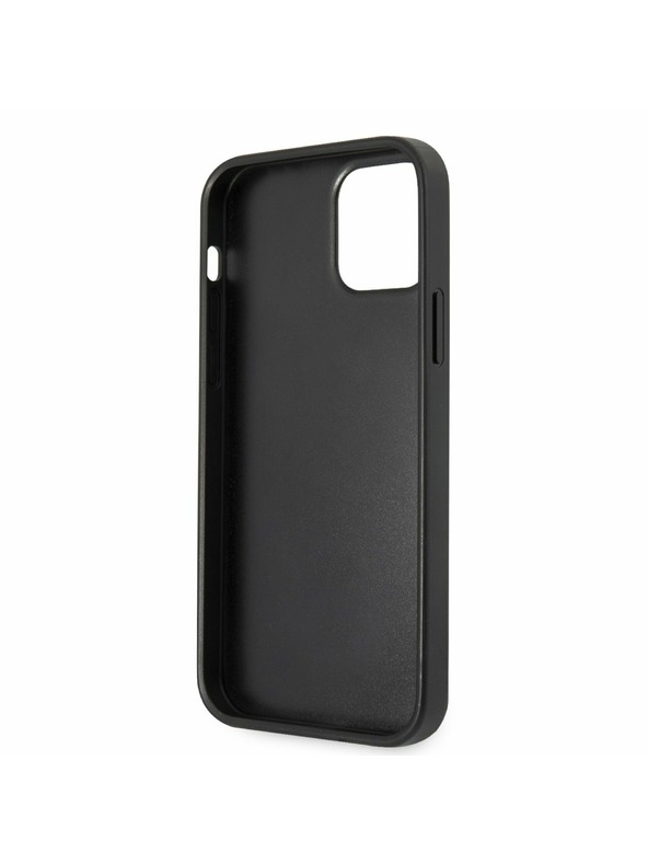 Guess PU 4G Metal Logo Zadní Kryt pro iPhone 12/12 Pro Grey Etui za telefon