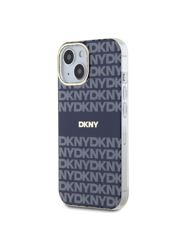 DKNY PC/TPU ponovljeni uzorak Tonal Stripe Magsafe stražnja maska ​​za iPhone 15 plava DKNY