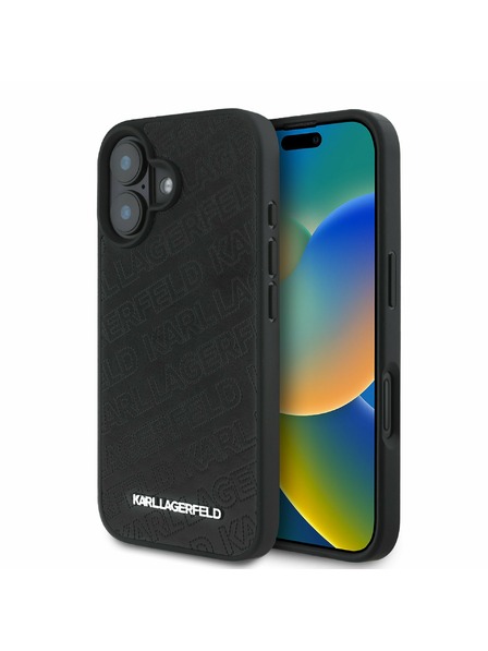 Karl Lagerfeld Karl Lagerfeld PU Prošiveni uzorak Stražnji poklopac za iPhone 16 Black