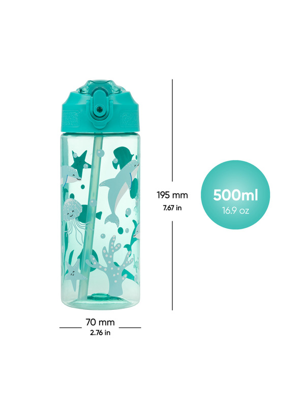 BAAGL  BAAGL Tritanska boca za piće sa slamkom Delfin 500 ml