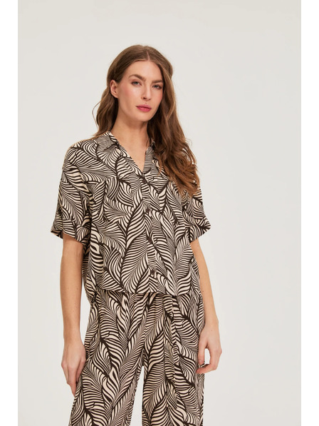 Moodo Smeđa viskozna košulja Moodo