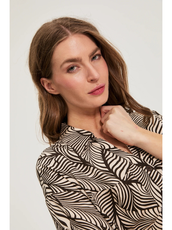 Moodo Smeđa viskozna košulja Moodo