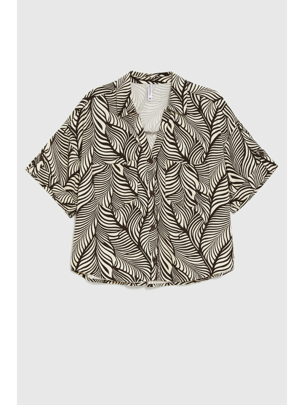 Moodo Smeđa viskozna košulja Moodo