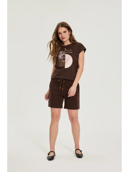 Moodo Pamučne kratke hlače smeđe Moodo