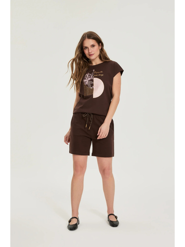 Moodo Pamučne kratke hlače smeđe Moodo