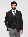 Ombre Clothing Muški crni sako SLIM s finom teksturom
