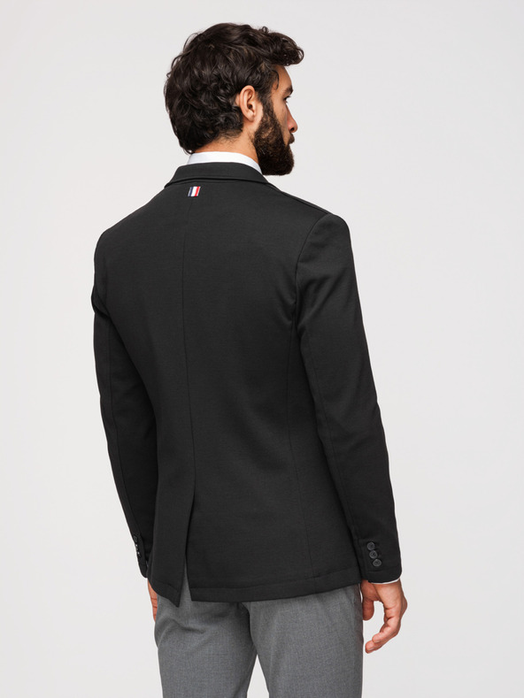 Ombre Clothing Muški crni sako SLIM s finom teksturom