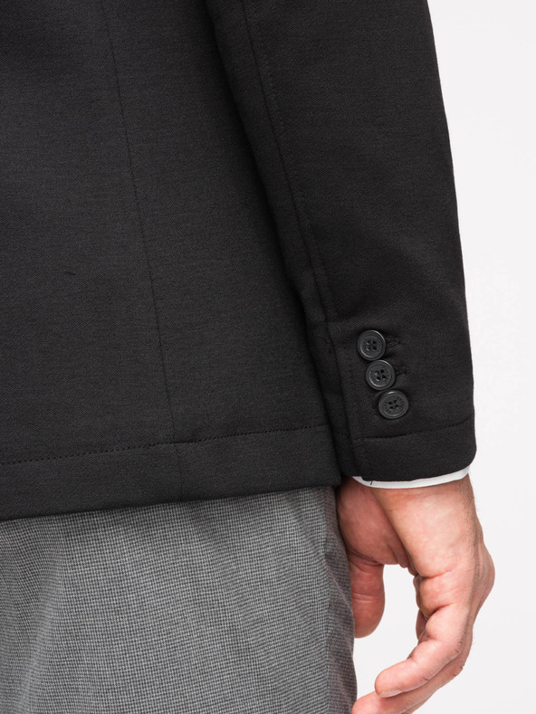 Ombre Clothing Muški crni sako SLIM s finom teksturom