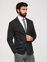 Ombre Clothing Muški crni sako SLIM s finom teksturom