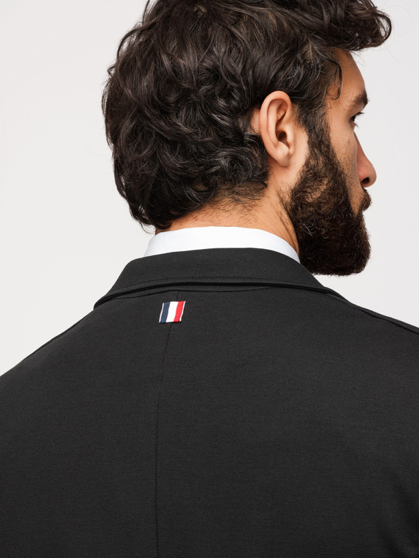 Ombre Clothing Muški crni sako SLIM s finom teksturom