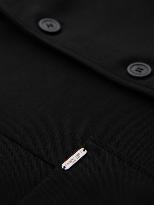 Ombre Clothing Muški crni sako SLIM s finom teksturom