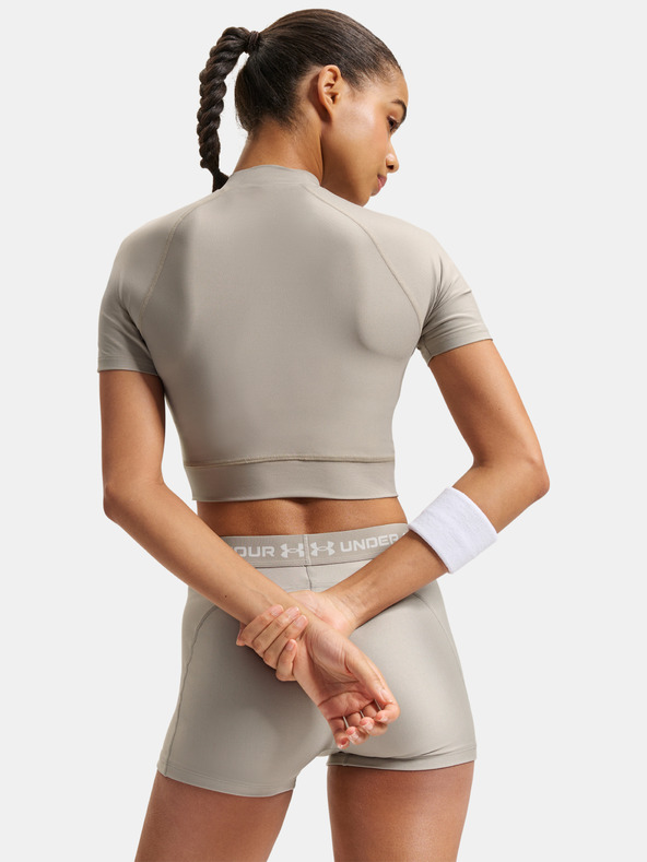 Under Armour Ženski majica Under Armour HeatGear Crop Mock SS-BRN