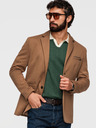 Ombre Clothing Pleteni muški sako SLIM FIT po mjeri - svjetlo smeđe V4 M170 Ombre Clothing