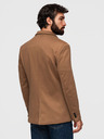 Ombre Clothing Pleteni muški sako SLIM FIT po mjeri - svjetlo smeđe V4 M170 Ombre Clothing
