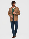 Ombre Clothing Pleteni muški sako SLIM FIT po mjeri - svjetlo smeđe V4 M170 Ombre Clothing