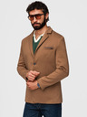 Ombre Clothing Pleteni muški sako SLIM FIT po mjeri - svjetlo smeđe V4 M170 Ombre Clothing