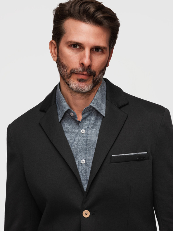 Ombre Clothing Muški pleteni sako kroja SLIM FIT - crno V5 M170 Ombre Clothing