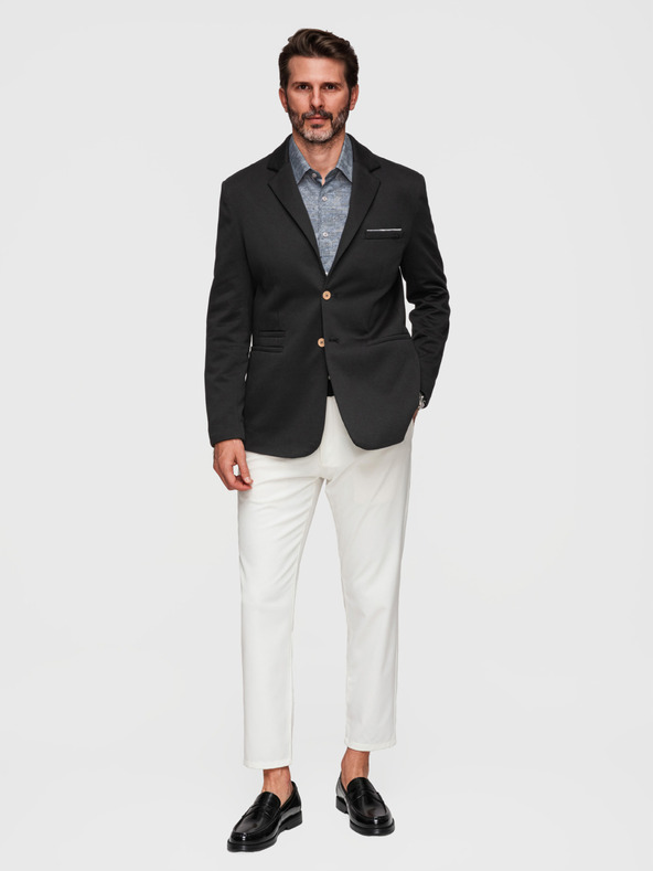 Ombre Clothing Muški pleteni sako kroja SLIM FIT - crno V5 M170 Ombre Clothing