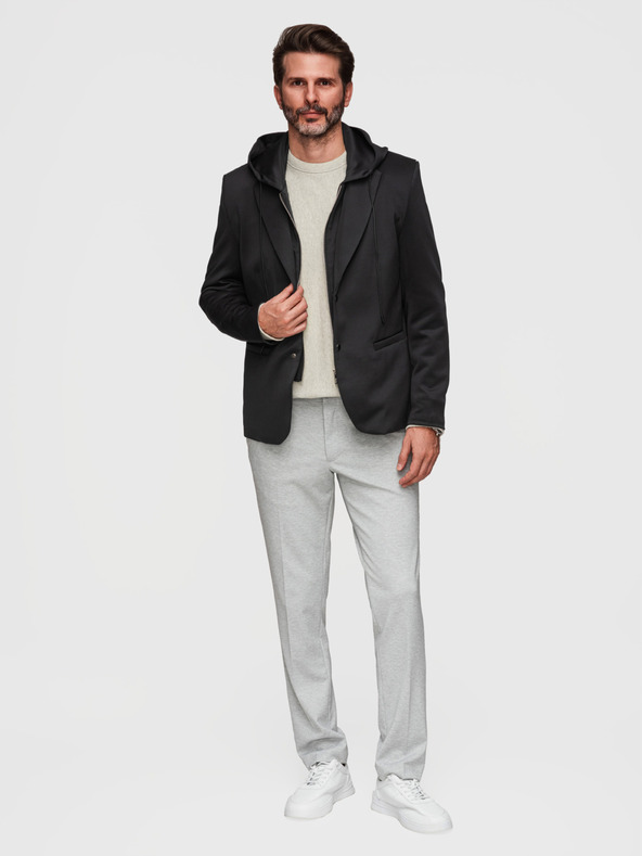 Ombre Clothing Stilski muški sako s uklonjivom podstavom i regulacijom kapuljače - crno V1 M168 Ombre Clothing