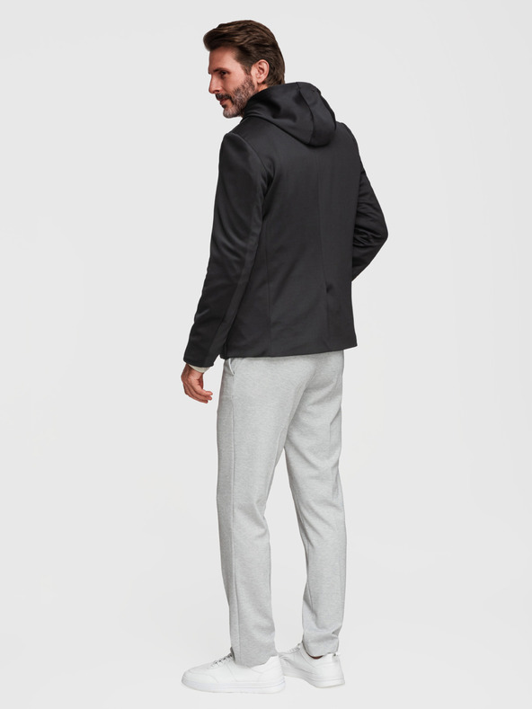 Ombre Clothing Stilski muški sako s uklonjivom podstavom i regulacijom kapuljače - crno V1 M168 Ombre Clothing