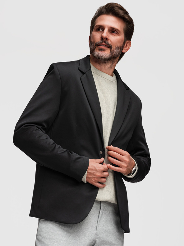 Ombre Clothing Stilski muški sako s uklonjivom podstavom i regulacijom kapuljače - crno V1 M168 Ombre Clothing