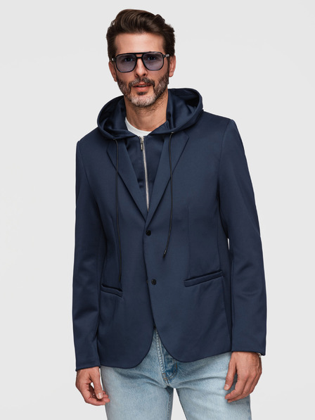 Ombre Clothing Stilski muški sako s uklonjivom podstavom i regulacijom kapuljače - tamno plavo V2 M168 Ombre Clothing
