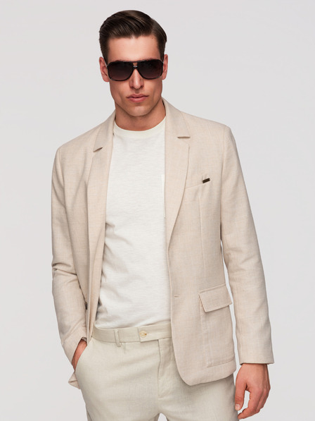Ombre Clothing Muški sako REGULAR kroja s platnom - bež V1 M169 Ombre Clothing